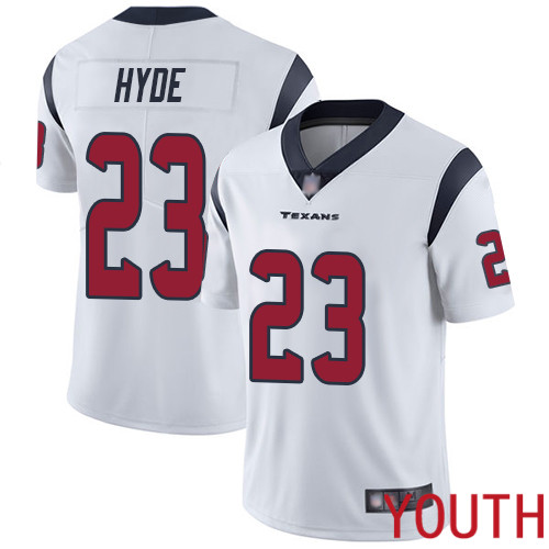 Houston Texans Limited White Youth Carlos Hyde Road Jersey NFL Football #23 Vapor Untouchable->youth nfl jersey->Youth Jersey